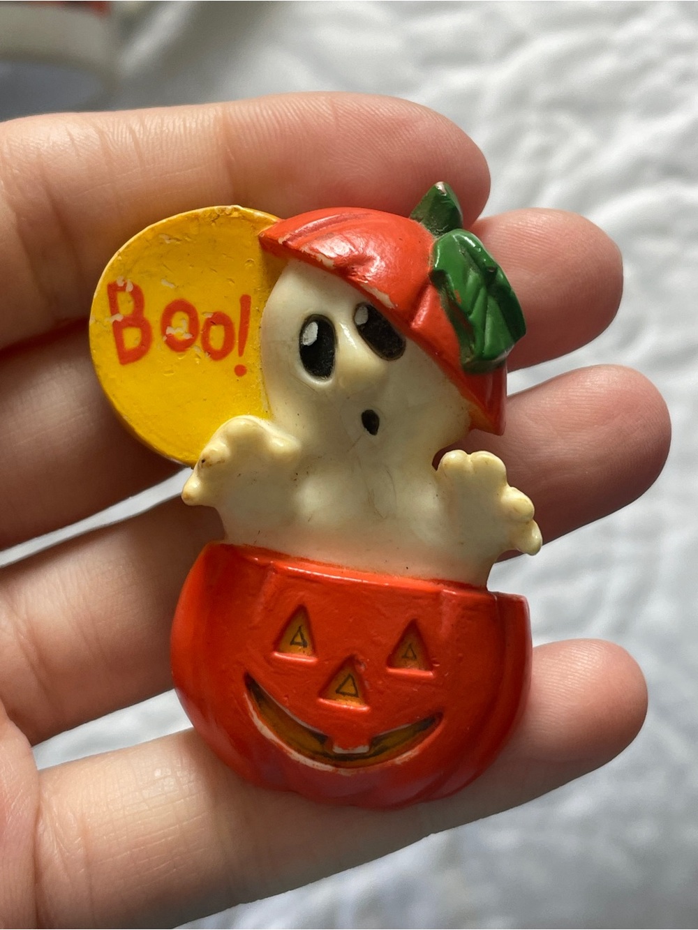 Vintage Hallmark Halloween Ghost Pumpkin Boo Jack O Lantern Brooch Pin